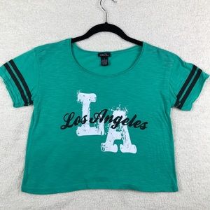 Rue21 teal LA crop top